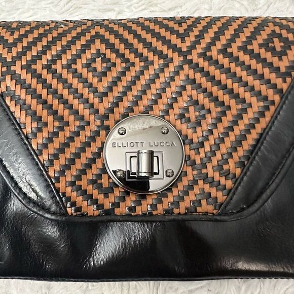Elliott Lucca Bali Cordoba Woven Leather Clutch Shoulder Bag Convertible‎ - Picture 3 of 10